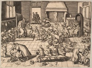 The Classroom. Monkeys Being Taught and Punished in a Classroom