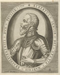 Portrait of Albrecht Friedrich, Margrave of Brandenburg (series title) Portraits of Rulers by Pieter van der Heyden
