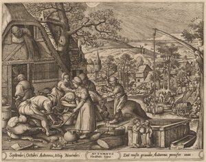 Autumn by Pieter van der Heyden after Hans Bol