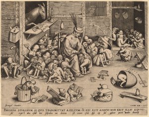 The Ass at School by Pieter van der Heyden after Pieter Bruegel the Elder