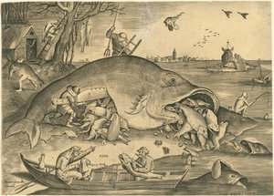 The Big Fish Eat the Little Fish by Pieter van der Heyden after Pieter Bruegel the Elder