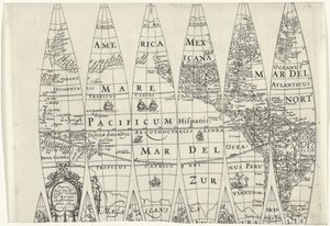 Globe Segments of a Part of the Northern Hemisphere by Pieter van der Keere