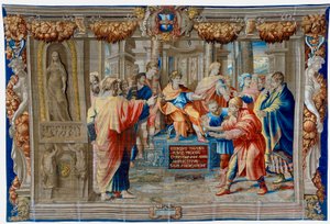 Seventeenth Century Tapestry Depicting the Blinding of the Sorcerer Elima by Pietro 1579 1669 Fevère