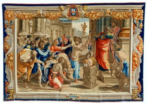 Seventeenth Century Tapestry Depicting the Sacrifice of Lystra by Pietro 1579 1669 Fevère