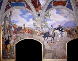 Victor Emanuel meets Giuseppe Garibaldi at Teano, 1886 by Pietro Aldi