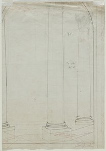 Architectural Drawing of Columns (verso) by Pietro Fancelli