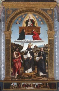 Madonna Odigitria with Saints: John the Baptist, Antonino of Florence and Nicola of Tolentino by Pietro Francesco (1485-1528) Sacchi