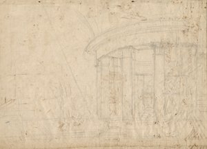 Architectural Fantasy on a Round Temple Enclosed with an Ambulatory (verso)