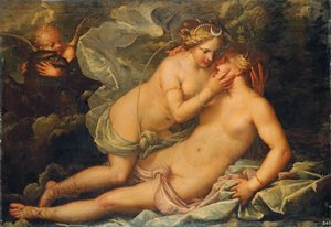 Jupiter in the Guise of Diana and the Nymph Callisto by Pietro Liberi