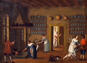 The Kitchen in the Villa by Pietro Longhi