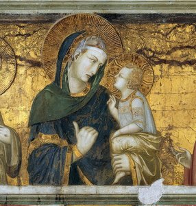 The Virgin and Child Between St. Francis of Assisi and St. John the Evangelist (detail) by Pietro Lorenzetti