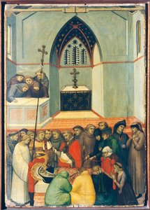 The Exhumed Body of the Blessed is Found Intact and Fresh, Tile on Altarpiece of the Blessed Humility by Pietro Lorenzetti