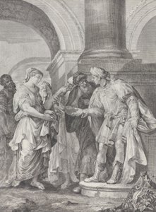 Daniel argues with the elders while Susanna stands at left
