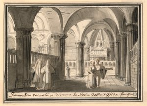 Stage Design, Interior of Church by Pietro Narducci