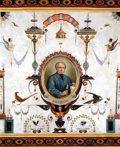 Portrait of Lorenzo Bartolini, detail from the ceiling of the Sala del Sindaco