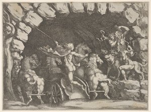 Pluto Entering the Underworld by Pietro Santi Bartoli