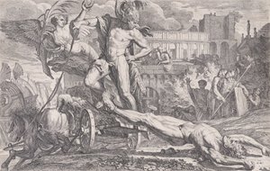 Achilles dragging the body of Hector around the walls of Troy, 1648-50 by Pietro Testa