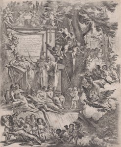 An allegory in honor of the arrival of Cardinal Franciotti as Bishop of Lucca by Pietro Testa