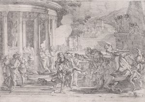 Sinorix Carried from the Temple of Artemis Trying to Escape the Effects of the Poison by Pietro Testa