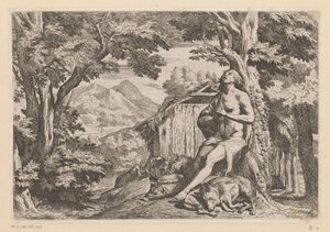 Prodigal Son as Swineherd (series title: Story of the Prodigal Son) by Pietro Testa