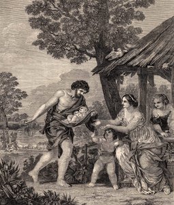 Romulus and Remus (engraving after the painting by Pietro da Cortona, 1860) by Pietro da Cortona