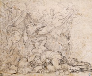 Venus, study for Triumph of Divine Providence, fresco on vault in hall at Palazzo Barberini, Rome by Pietro da Cortona