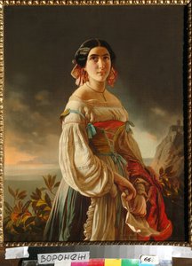 Portrait of Princess Lina Gagarina (later Countess Muraviova) by Pimen Nikitich Orlov
