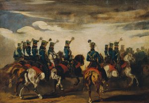 Austrian Blue Hussars by Piotr von Michalowski