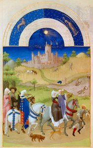 August: Lords Walking Through the Fields While the Peasants Take Care of the Harvest and Bathe