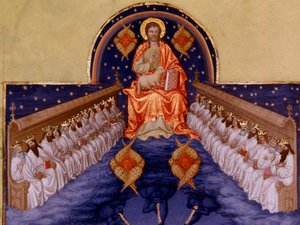 Saint John at Patmos. Miniature in 
