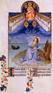 Saint John at Patmos. Miniature in The Very Rich Hours of the Duke of Berry by Pol de Limbourg