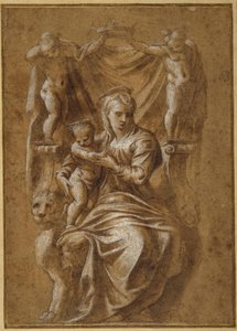The Madonna and Child enthroned