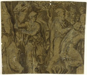 Story of Niobe: Youth with Horse; Worshippers by Polidoro da Caravaggio