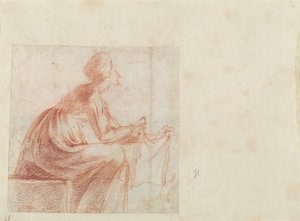 Woman Seated with a Piece of Cloth