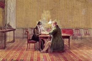 Adam Bernard Mickiewicz Playing Chess with a Friend by Polish School