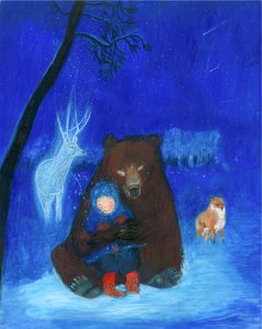 Brown Bear and Child, 2021 by Polly Horner