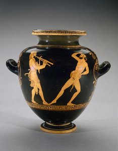 Red-figure Stamnos with scene of Hercules with Satyr, 440-420 BC by Polygnotos Polygnotos