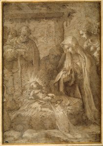 The Adoration of the Shepherds by Pompeo (fl.1569 71) (attr. to) Cesura