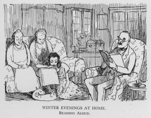 Winter evenings at home; reading aloud