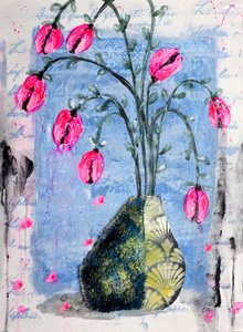 Expressive Pink Flowers by Poonam Choudhary