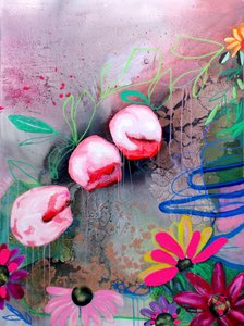 Vibrant Abstract Flowers by Poonam Choudhary