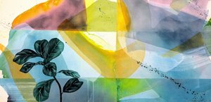 Vibrant Fiddle Leaf Abstract by Poonam Choudhary
