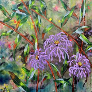 Vibrant Purple Garden Blooms by Poonam Choudhary