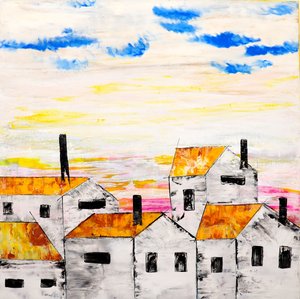 Vibrant Village Townscape by Poonam Choudhary