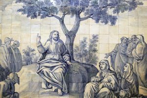 Church of Mercy. The Sermon on the Mount. Jesus. Evora. Portugal. by Portuguese School