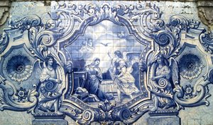 Decorative panel depicting the Annunciation, Lamego, Portugal. 1738