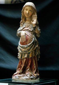 Representation of the Pregnant Virgin with a Hand on Her Belly by Portuguese School