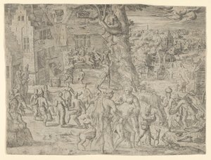 The Village Fair, 1549 by Possibly by Peeter van der Borcht.
