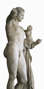 Hermes Carrying the Child Dionysus, c. 330 BC (marble) by Praxiteles