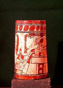 Cylindrical Vase, Mayan by Pre Columbian Pre Columbian